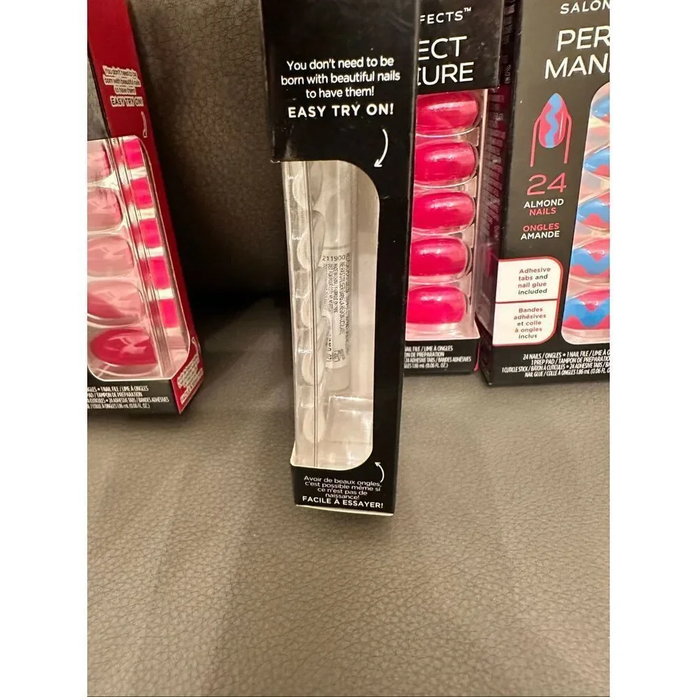 Sally Hansen 6 Sets of Almond Shaped Press On Nails New